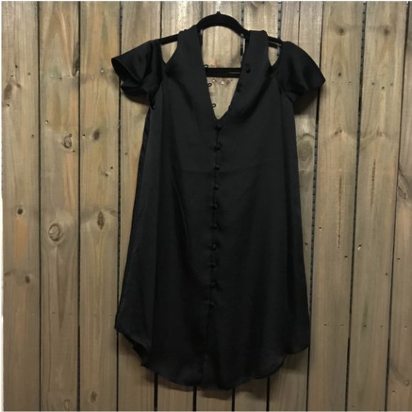Rachel Roy Button Down Black Crepe  Dress NWT - Picture 4 of 8